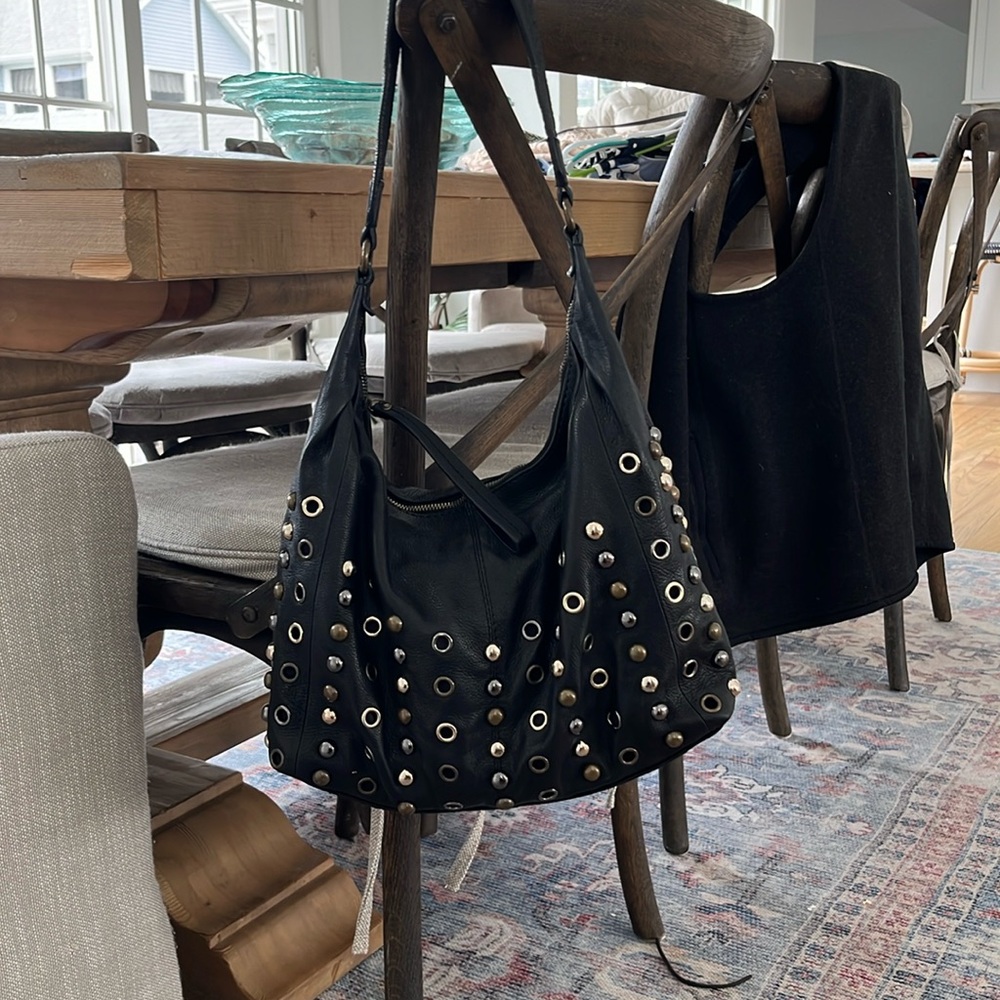 Leather studded purse